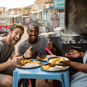 touristes dégustant plat tarditionnel hauts plateaux madagascar